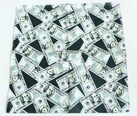 Printed Dollar Cotton Bandanas Handkerchief