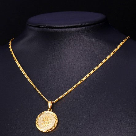 Dollar Coin Necklace Men