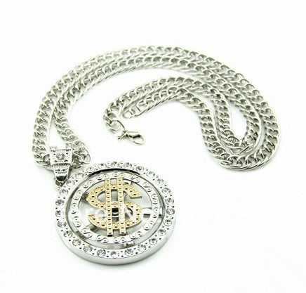 Celebrity Style Bling Dollar Sign Pendant