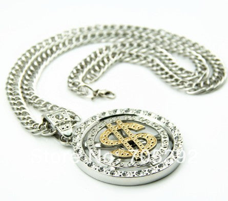 Celebrity Style Bling Dollar Sign Pendant